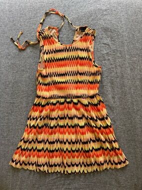 Sanctuary Zigzag Mini Dress in Orange, Yellow, Black